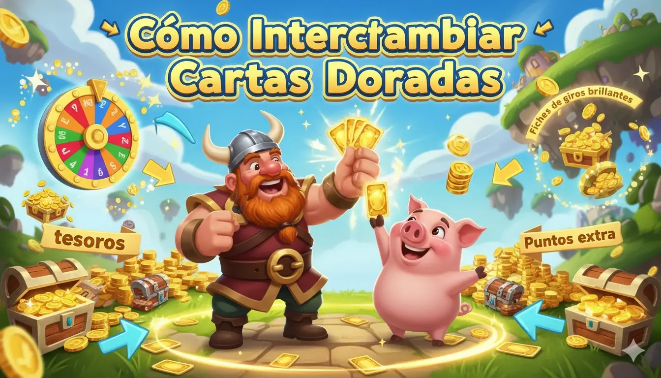 intercambiar cartas doradas en Coin Master