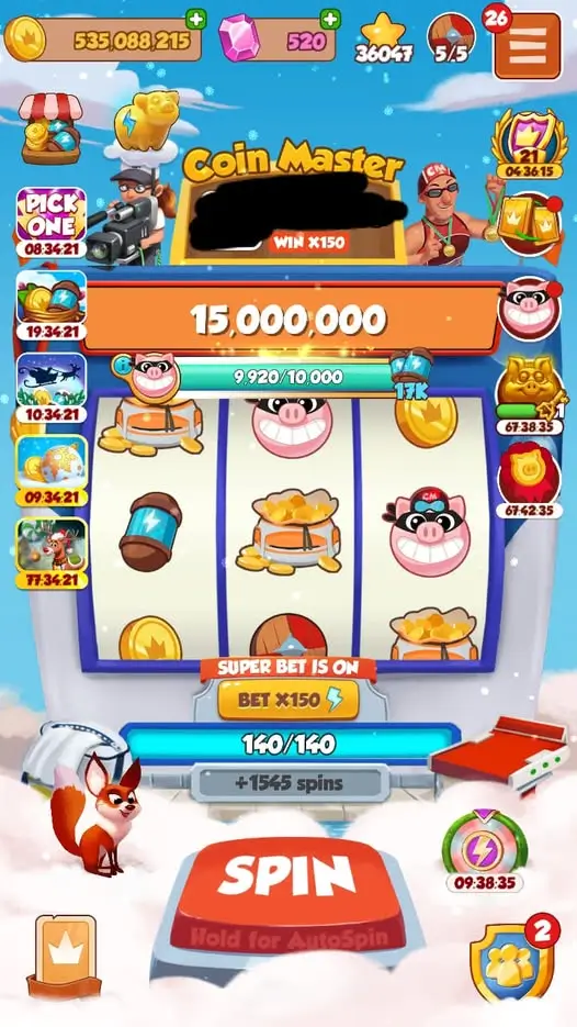 Multiplicador de Recompensa de Giros en Coin Master